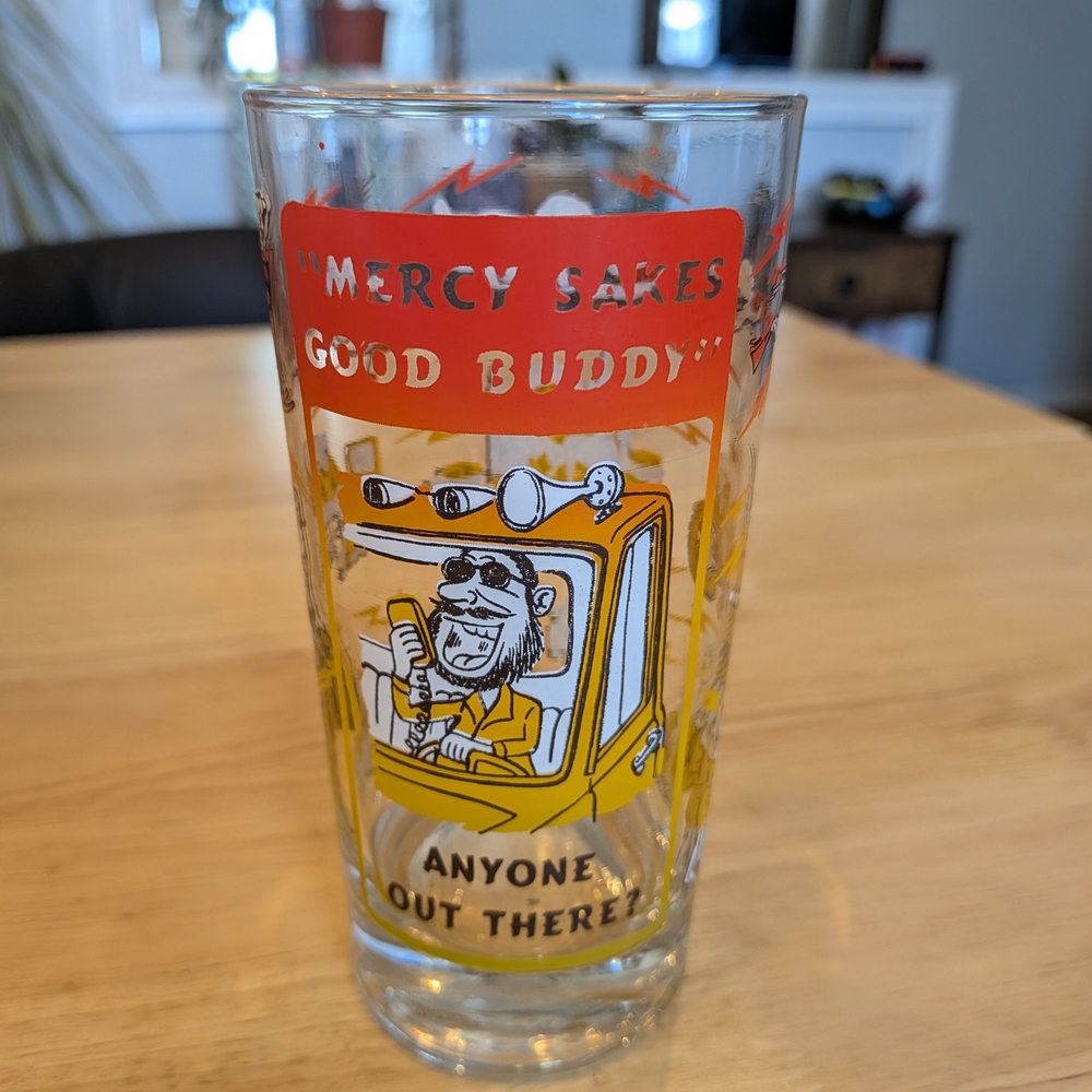 Vintage Trucking Themed Glass